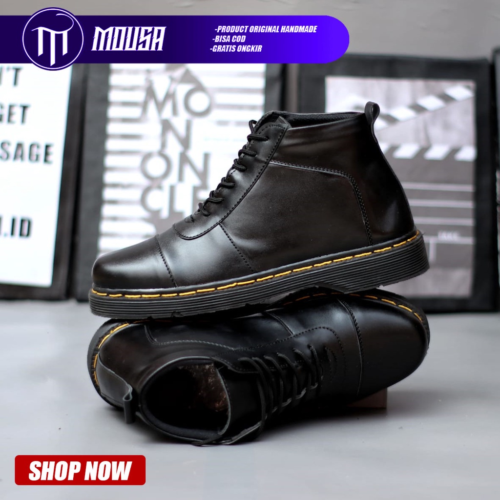 Sepatu Pantofel Formal Docmart Low Boots Kerja Pria Mousa Robot