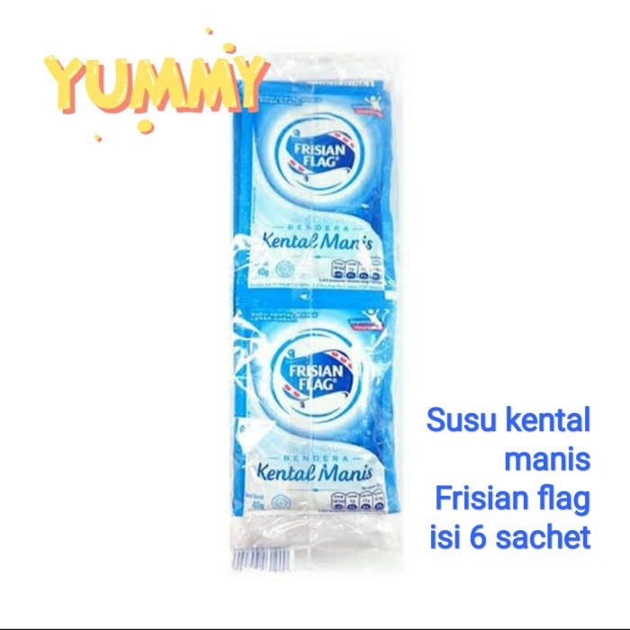 

Kental-Manis- Frisian Flag Sachet/Susu Kental Manis Frisian Flag. Isi 6Sachet/Pak. -Manis-Kental