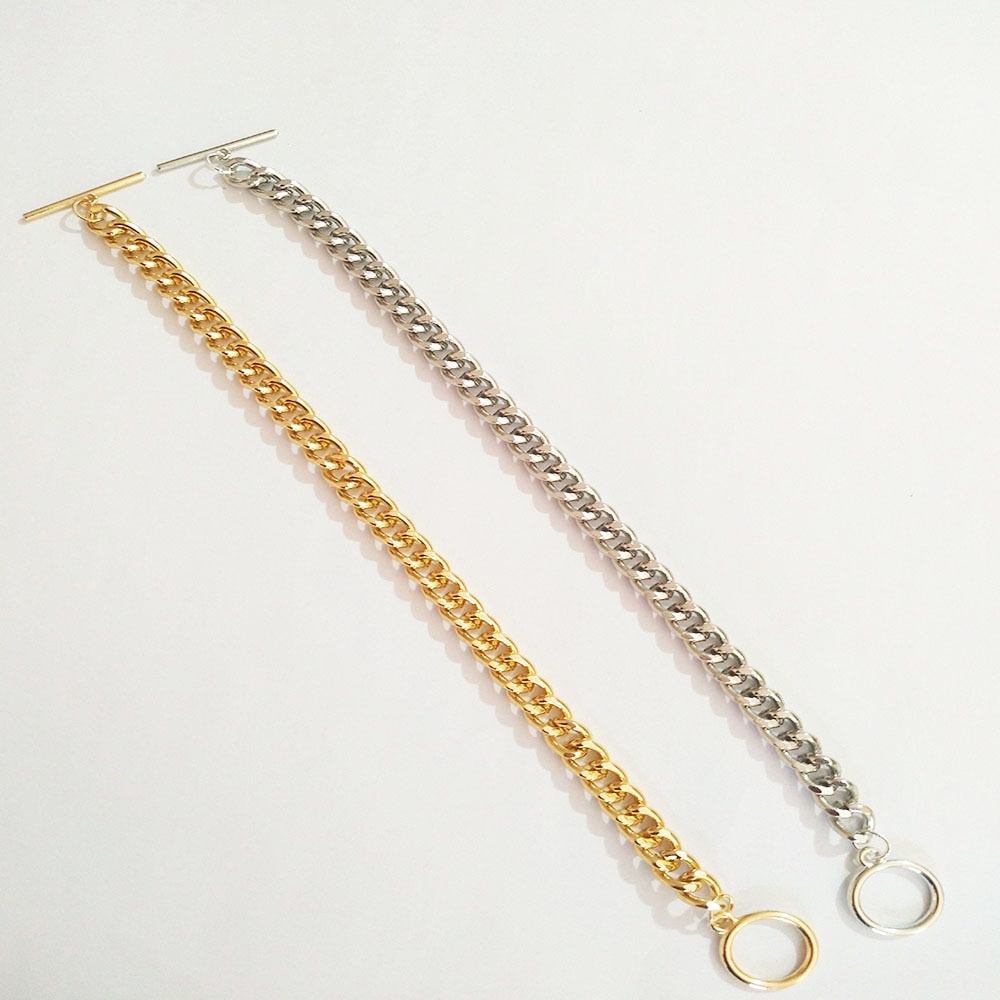 (ACC66) Gelang Rantai Polos Bulat Aksesoris Fashion Korean Style Untuk Pria Wanita