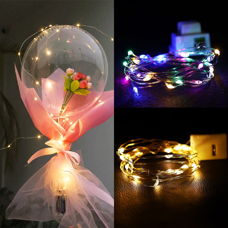 Bobo Balon Lampu String Kawat Tembaga/Wire Light String Warna Warni Untuk Hadiah Valentine Bobo Balon Dekor