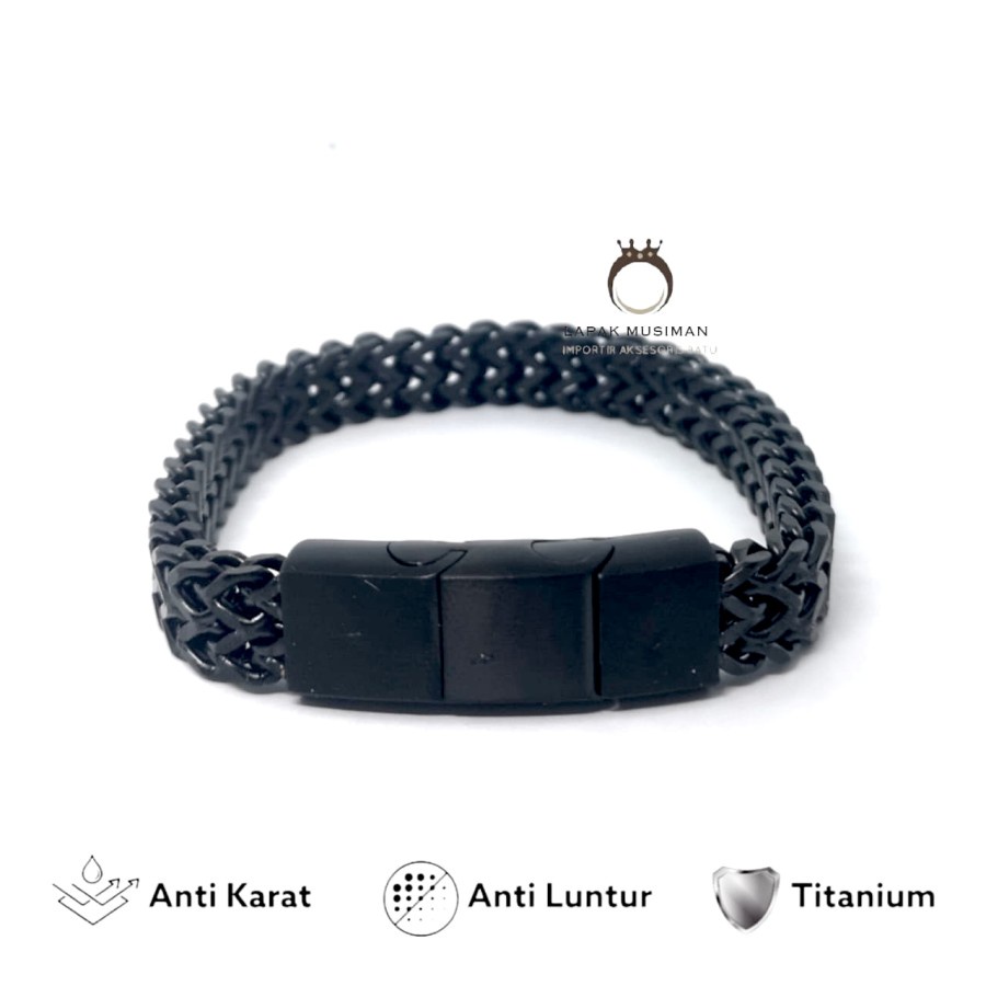 [Bayar Di Tempat] Gelang Pria Rantai Titanium Gold Emas Asli Original Super Ekslusif