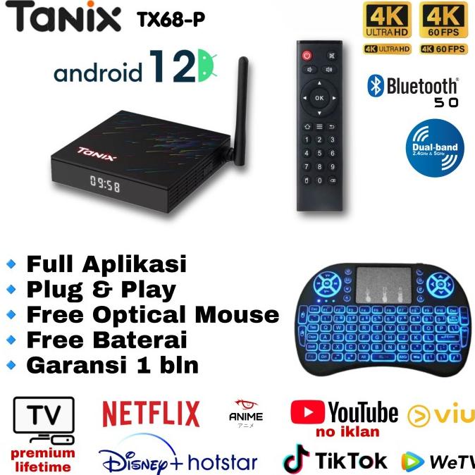 tv box android 12 ram 2Gb full aplikasi