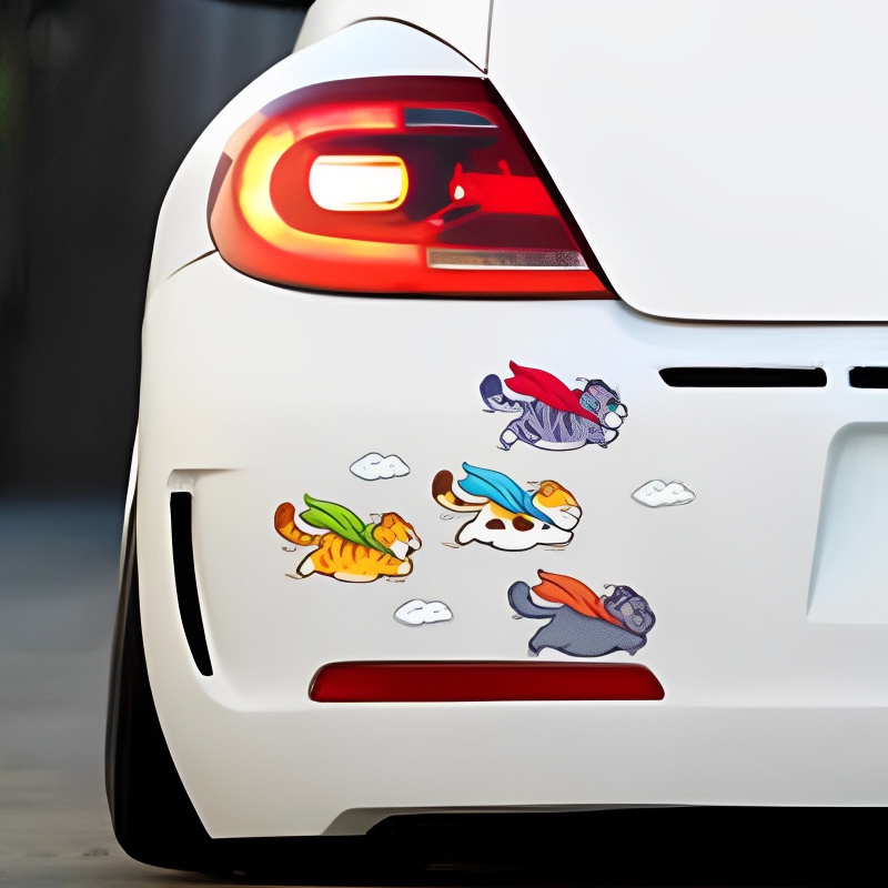 Stiker Kaca Body Jendela Mobil Stiker Perekat PVC Lucu Interior Mobil Dashboard Dekorasi Stiker Kartun Mobil Styling Sticker Cute Flying Cat Car Stickers Auto Decoration Decal