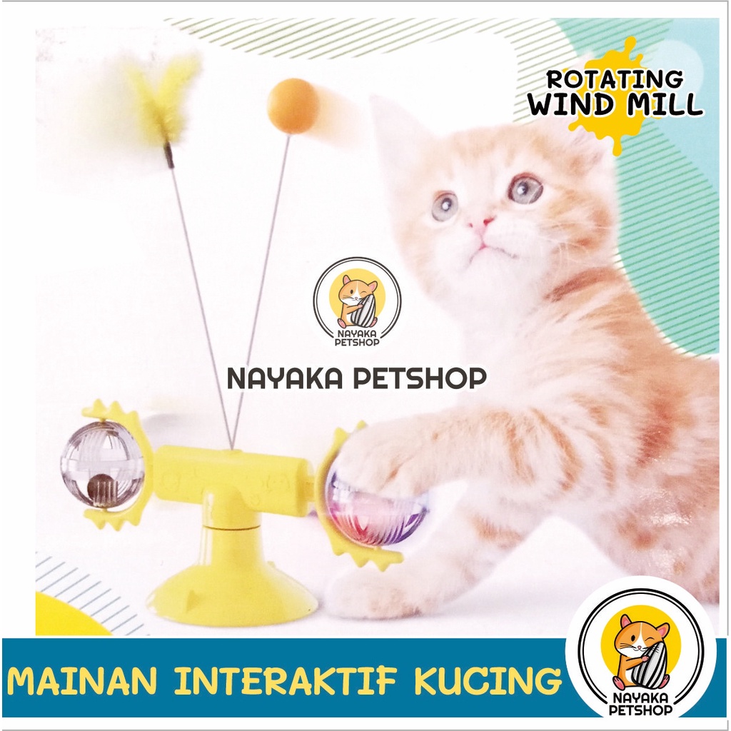 Mainan Kucing Catnip Kincir Angin Putar Bola Rotating Windmill Cat Toy Kitten