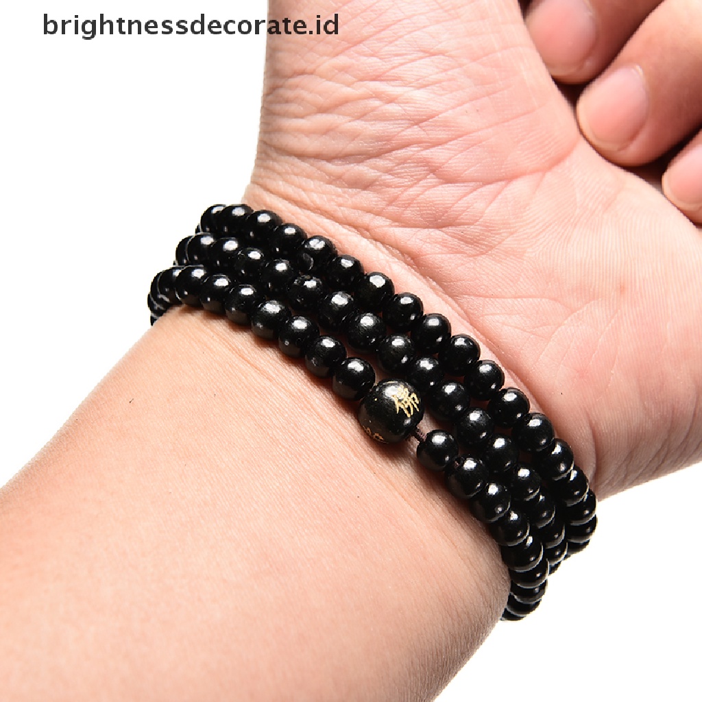 [Birth] Sandal Meditasi Buddha Buddha Buddha6 *108Manik Doa Hitam Gelang Kalung [ID]