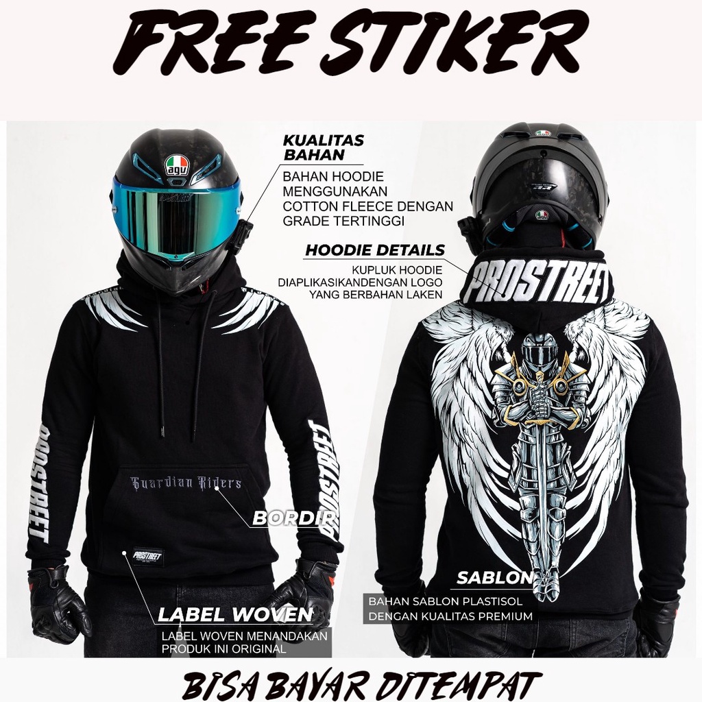 Hoodie Prostreet Guardian Rider White Devil Original Sweater Sunmori Blood Flower V2 Jaket Pria Wani