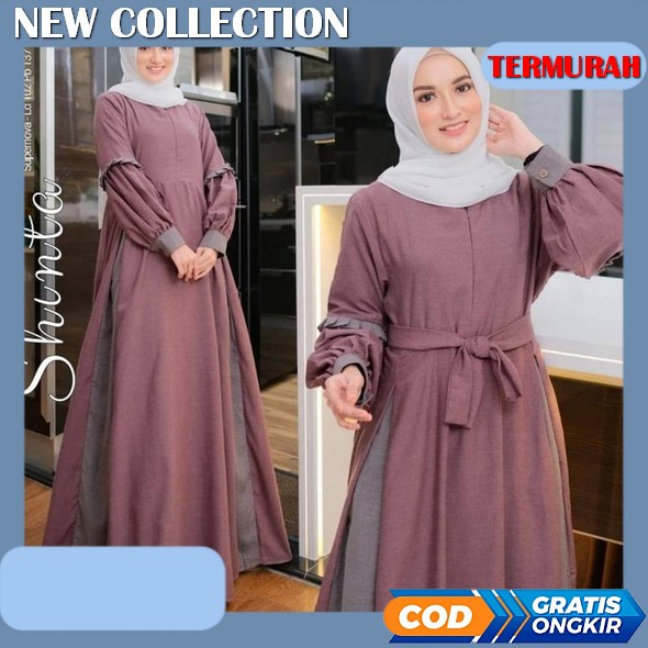 Karin Dress / Gamis Crinkle Mix Ceruty Baby Doll Premium Terkini / Gamis Lebaran 2023 Model Gamis Te