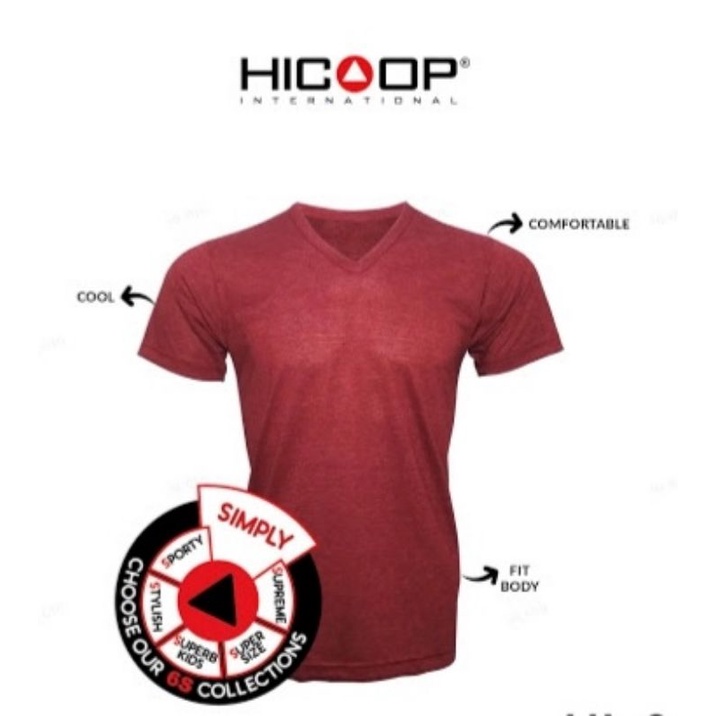 Kaos HICOOP HL-07 Kaos Polos V Neck Ready COD