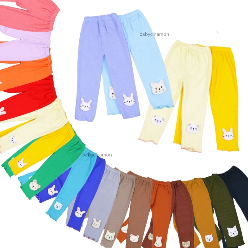 [IMPORT] Legging Dahyun uk 1-7 Tahun / Celana Panjang Premium Cotton Rib Anak Perempuan Bayi Balita Leging Polos Lejing Laging Knit Import baby cinnamon