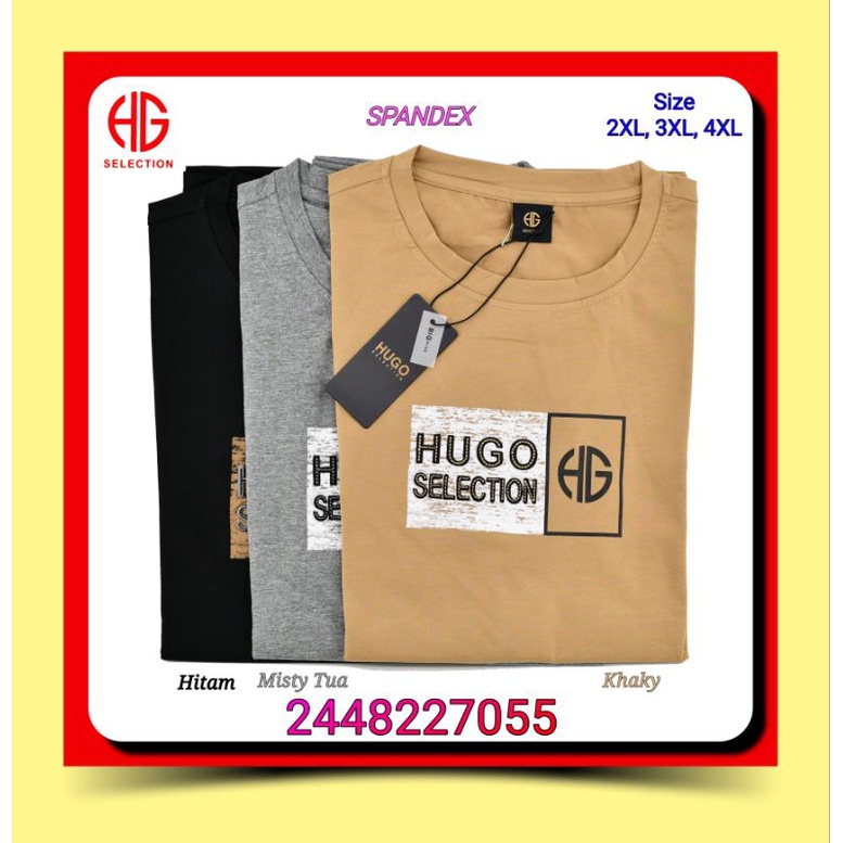 Kaos Oblong Big Size Jumbo Hugo Selection 2448227055