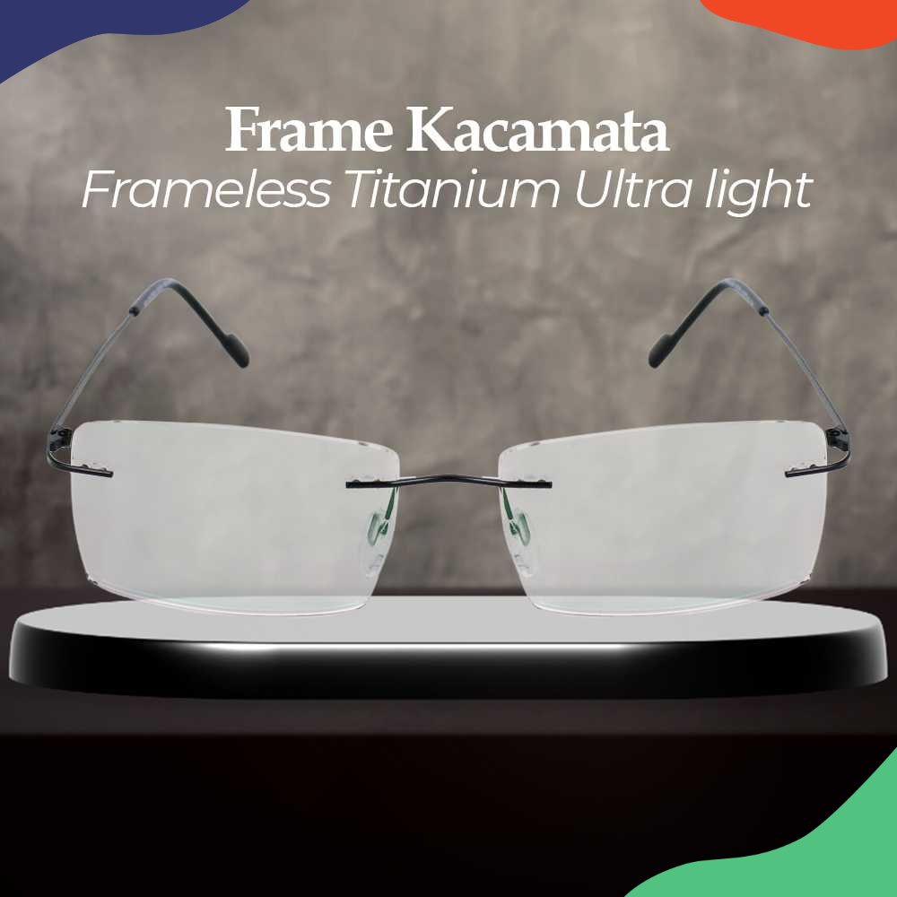 NEW FONEX Frame Kacamata Frameless Titanium Ultra Light - JHY-295