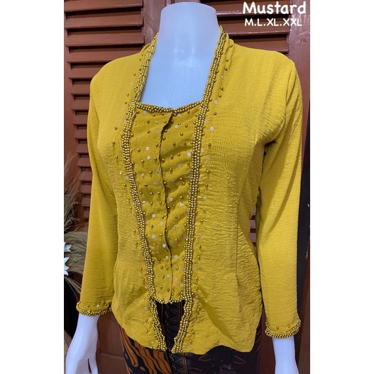 Kebaya airflow payet mutiara bet lengan panjang