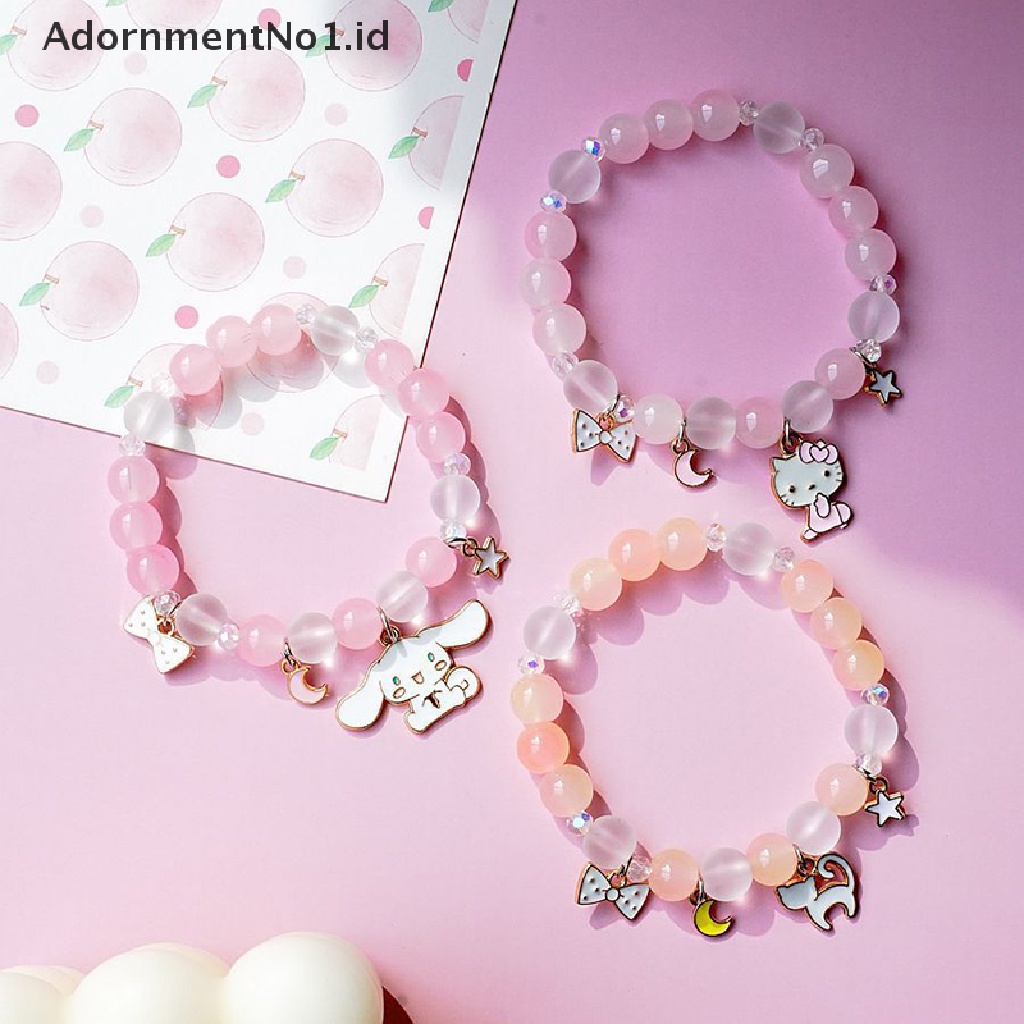 [AdornmentNo1] Versi Korea Dari Gelang Kristal Kalsedon Ungu Warna-Warni Baru Untuk Wanita Bunga Kelinci Lucu Kecil Segar Perhiasan Wanita [ID]