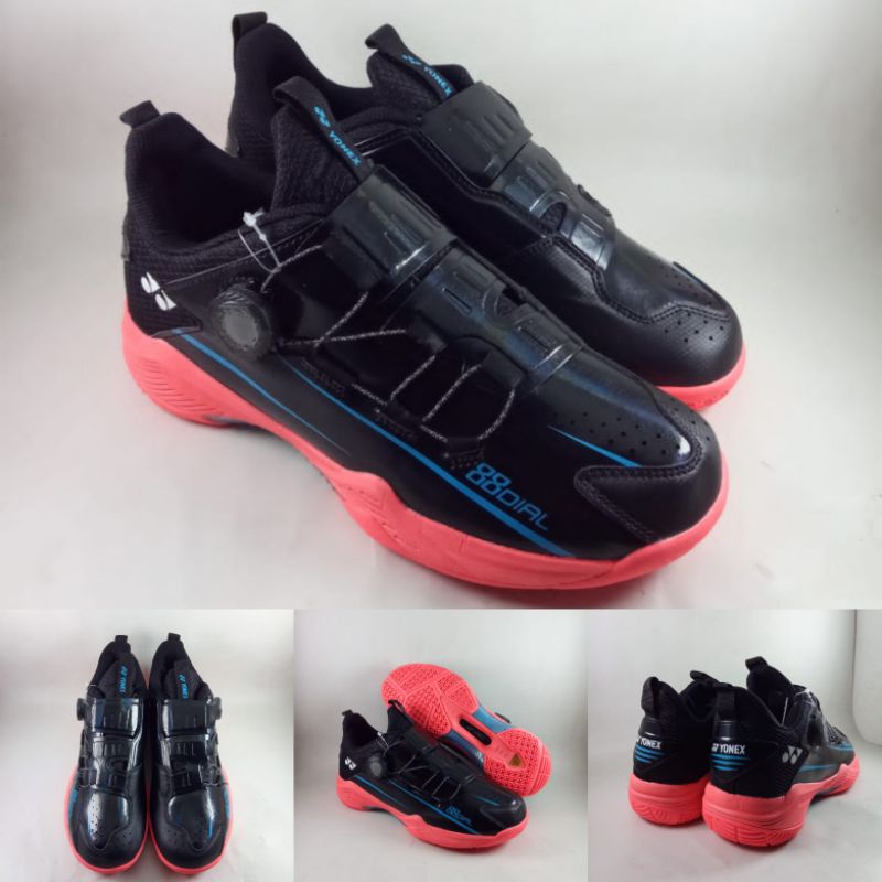 Sepatu Badminton Bulu Tangkis Yonex BOA 88D Dial Black Peach Blue