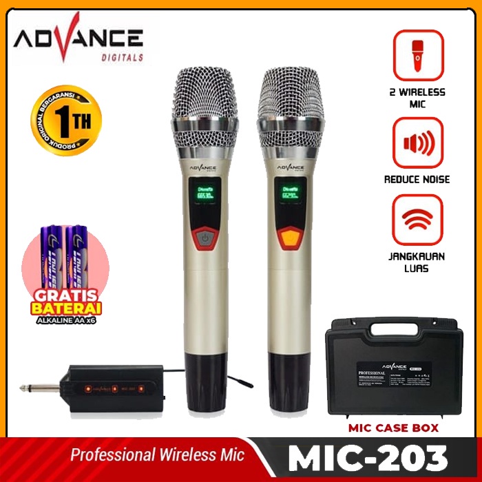 ADVANCE Mic Wireless 203 Double Microphone Karaoke