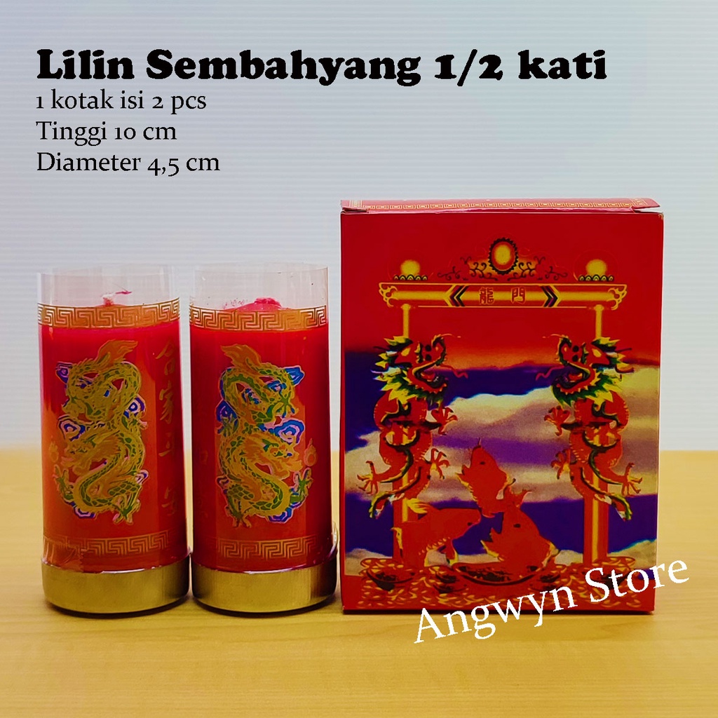 Lilin Sembahyang Merah 1/2 kati