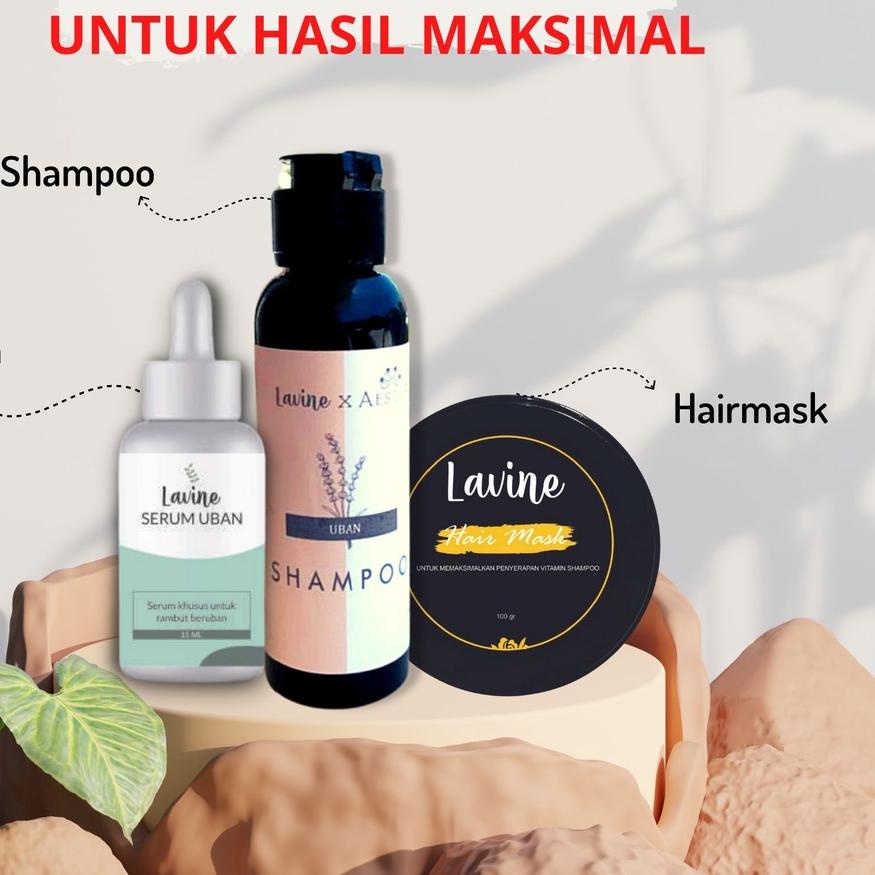 PROMO[KF7]-Lavine Shampoo dan Lavine x Aester Serum Uban - Penghilang Uban permanen sampo hair mask 