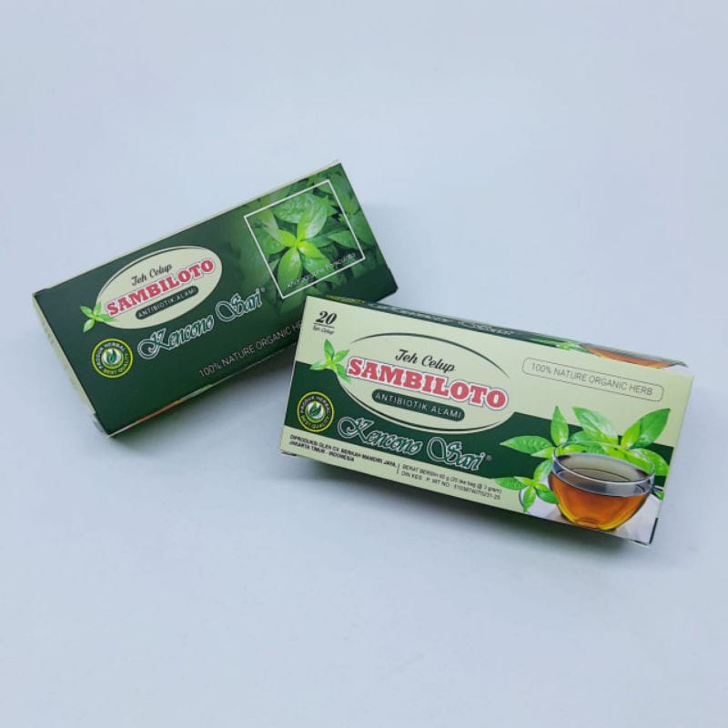 

Teh Celup Daun SAMBILOTO Herbal Antibiotik Alami Kencono Sari Herbal Alami