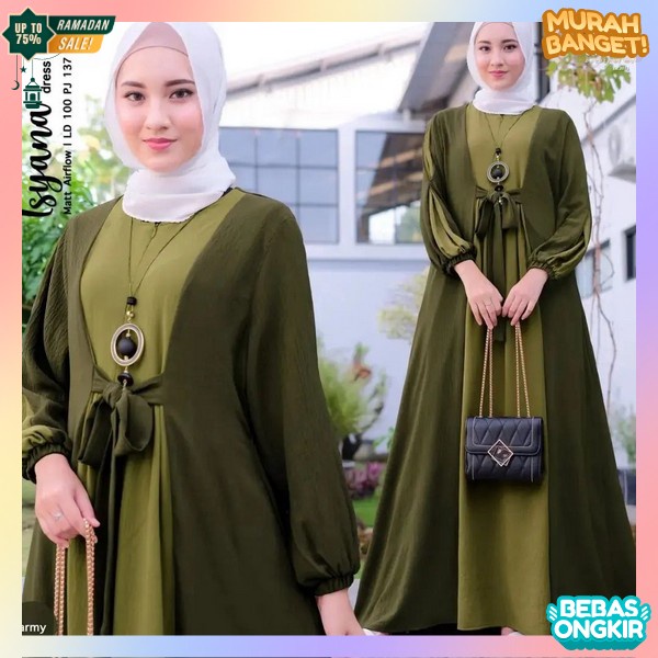 Lussy Dres Gamis Wanita Dewasa Model Terbaru Gamis Ceruty Babydoll Aksen Renda Gamis Pesta Wanita Mu