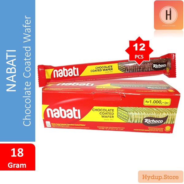

Nabati Chocolate Coated Wafer Pak isi 12 Pcs Kemasan 18 Gr