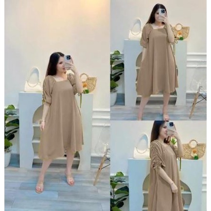 (AMD)TUNIK MILIA DAILY DRESS WANITA LENGAN PENDEK SERUT ATASAN WANITA CRINCLE AIRFLOW