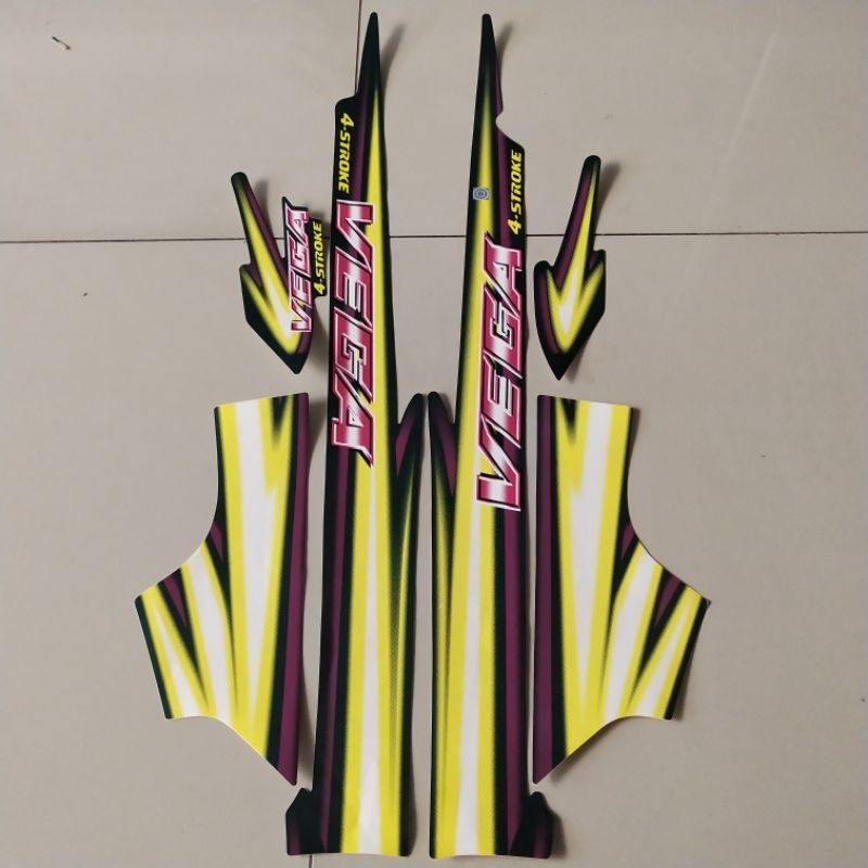 striping sticker lis body yamaha vega lama old thn 2000 2001 hijau botol