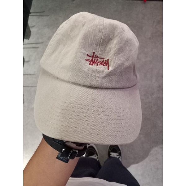 Topi Stussy Logo Vintage Cap Cream Original Second / Bekas