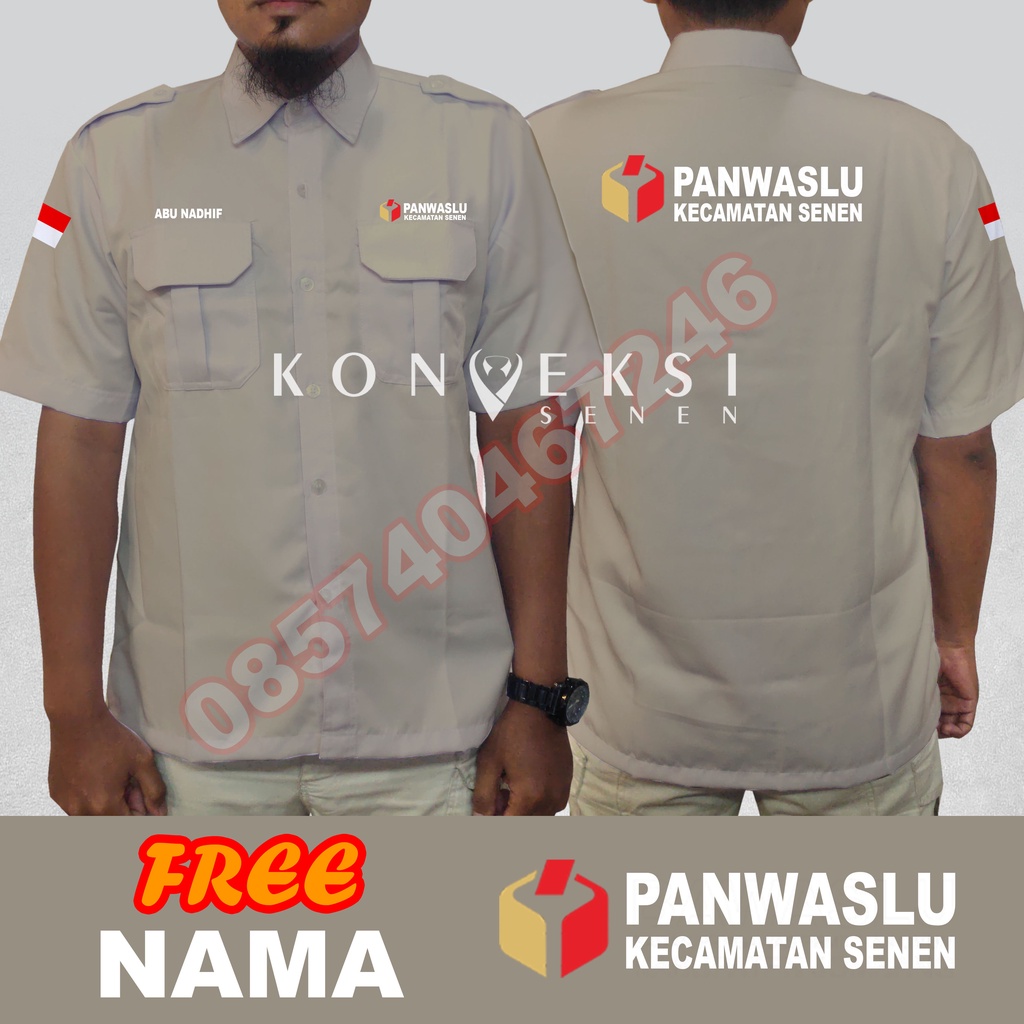 kemeja panwaslu baju panwaslu seragam panwaslu Pdh Bawaslu baju pendek