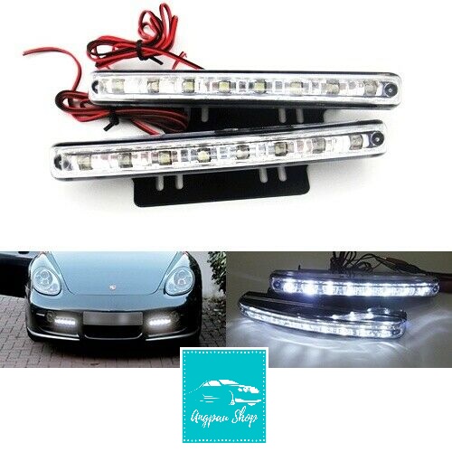 Lampu Led Drl 8 Mata Running Light tidak gerak Mobil 2 Pcs Waterproof anti air termurah