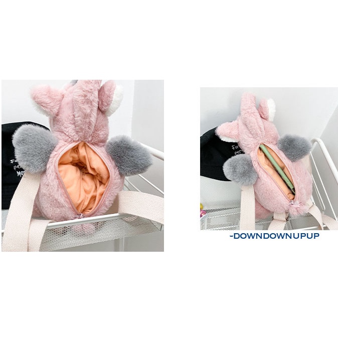 (COD) Tas boneka unicorn ransel wanita Iucu Fashion Motif Kartun Karakter Hewan Anak &amp; Dewasa