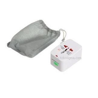Universal Travel Adapter Power Plug Over Steker Kaki 3 2 US UK EU AU