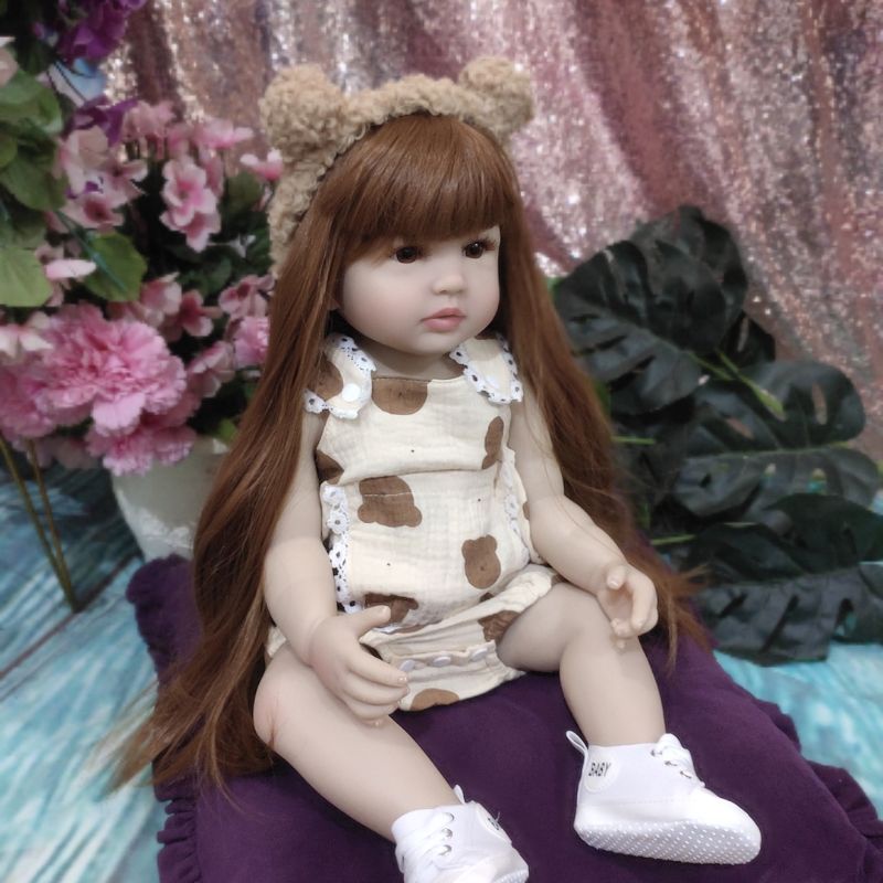 Ready depan Boneka Reborn Bayi Full Silikon 55 cm Jumbo Premium Bisa Mandi Mewah Cantik