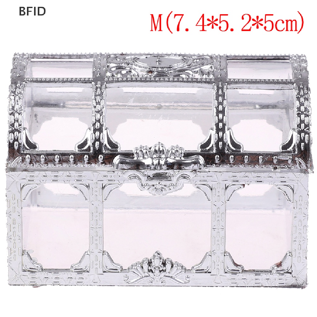 [BFID] 1pc Kotak Penyimpanan Portable Candy Hollow Gold Silver Treasure Chest Case Organizer [ID]