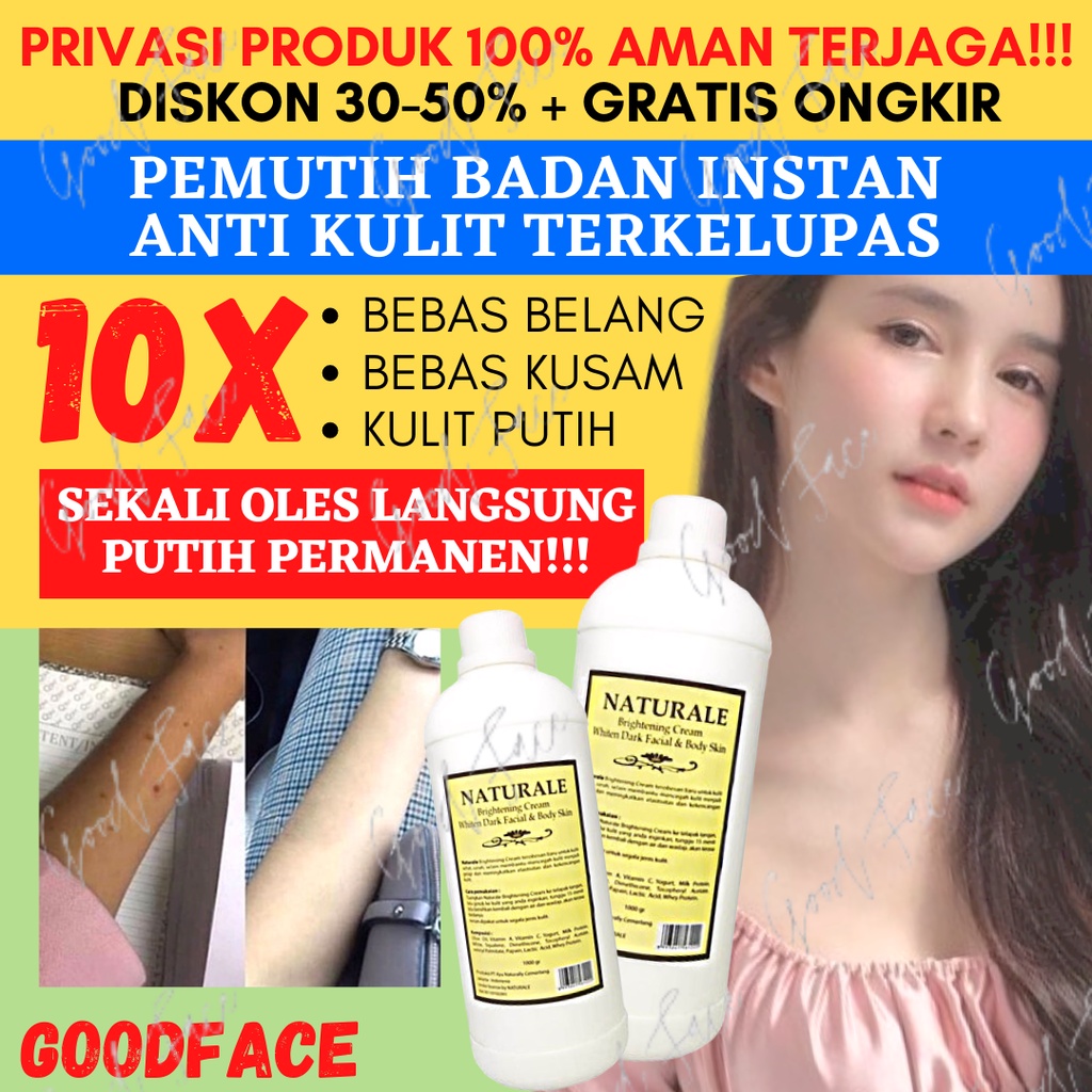 BLEACHING BADAN NATURALE CREAM 250GR PEMUTIH BADAN PERMANEN PEMUTIH KULIT PERAWATAN BADAN