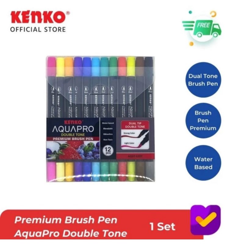 

Spidol Warna Warni Aquapro Double Tone Kenko Calligraphy Brush Pen Kenko