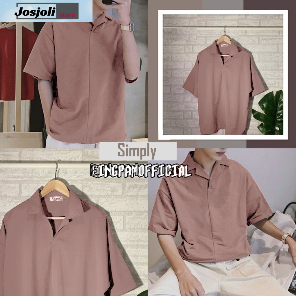 JOSJOLI_STORE/Kemeja PD06/Kemeja Pria Dewasa Kekinian Lengan Pendek/Size L