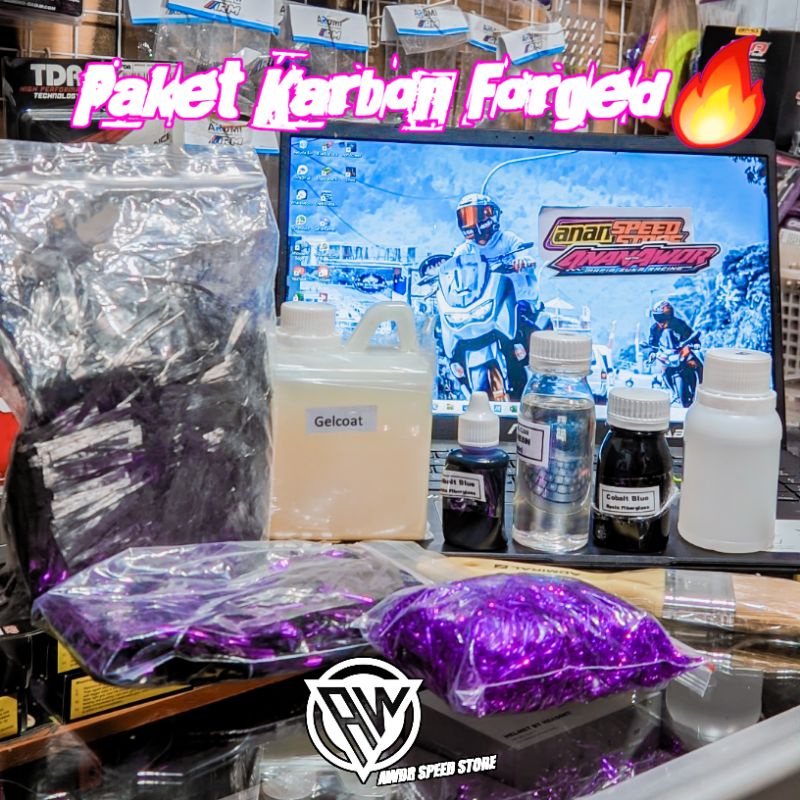 Paket Serat Karbon Kevlar Forged Mix Warna Lengkap‼️TERBARU‼️