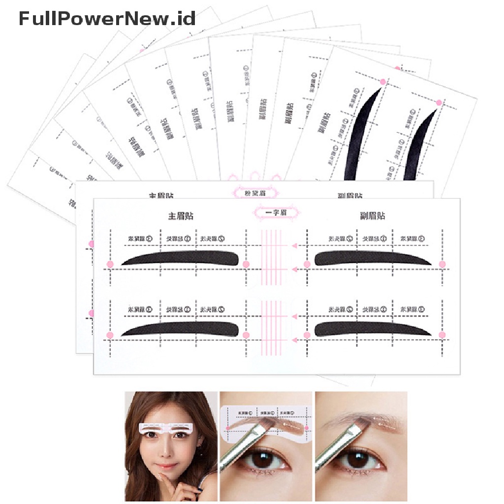 Power 24/48/52pasang Stiker Template Alis Cepat Kartu Panduan Stensil Alat Makeup ID