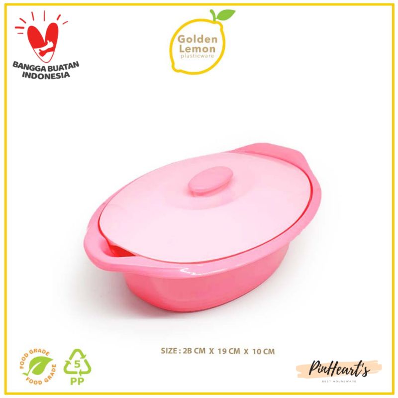 TEMPAT SAYUR TUTUP OVAL / BASI TUTUP OVAL PLASTIK GOLDEN LEMON BTL182 | GOLDEN LEMON | GOLDEN SUNKIS