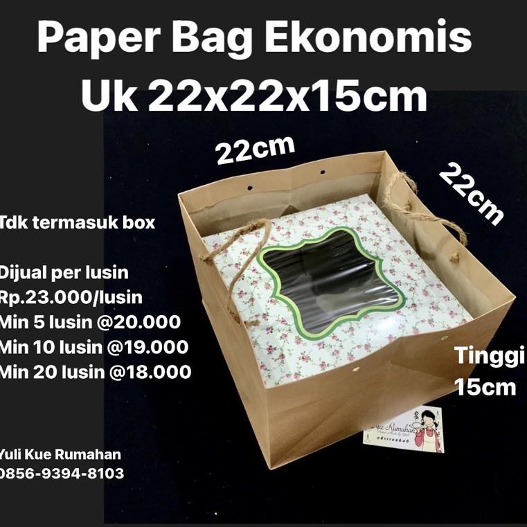 

Super Murmer [Buy 3 Free Gold] Paper Bag Ekonomis Uk 22x22x15cm Dijual per lusin