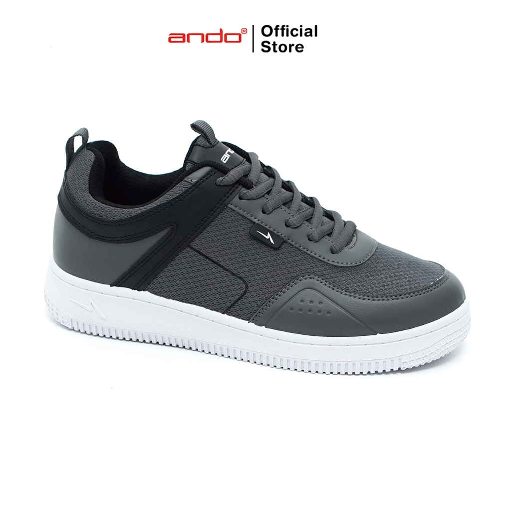 Ando Official Sepatu Sneakers Kuga Pria Dewasa - Abu-Abu Tua/Hitam