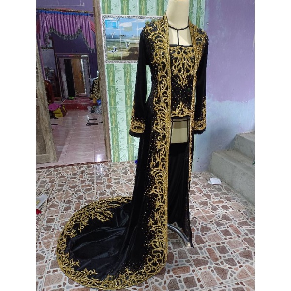 kebaya bludru kutu baru full bordir payet/kebaya bludru kutu baru/kebaya ekor pengantin