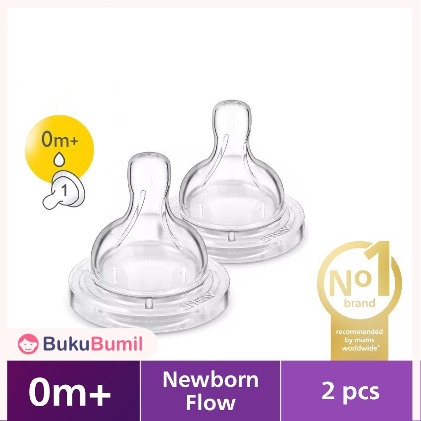 Dot Bayi Botol Susu New Born Umur 0 Bulan + Philips Avent Teat Newborn 1 Hole Normal 0M+ SCF631/27  