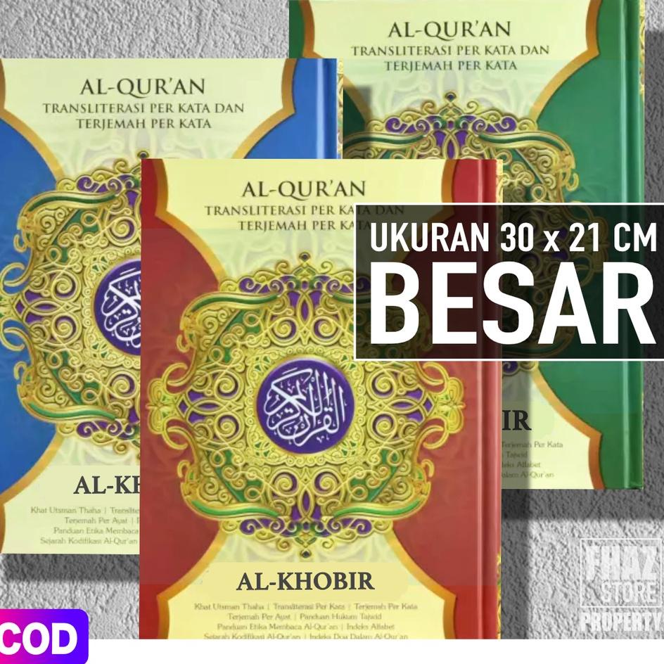 Promo Terbatas Al quran  Alkhobr Alquran Besar Al-Qur'an Terjemah Perkata Latin Arab dan Terjemahan Pemula Murah A4