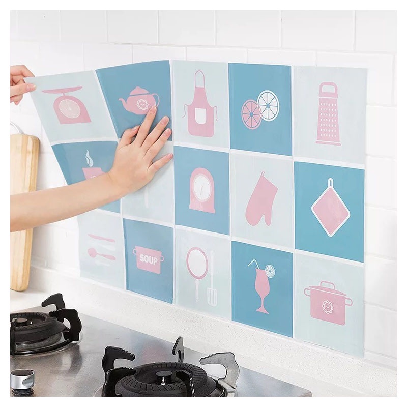 Stiker Dinding Dapur Anti Minyak Anti Panas Kitchen Wall Sticker Stiker Dapur Meja Karpet Cover Penutup Meja Wallpaper