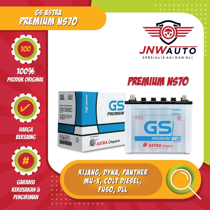 Aki Mobil / Battery GS ASTRA Type GS Premium NS70 12V 65AH
