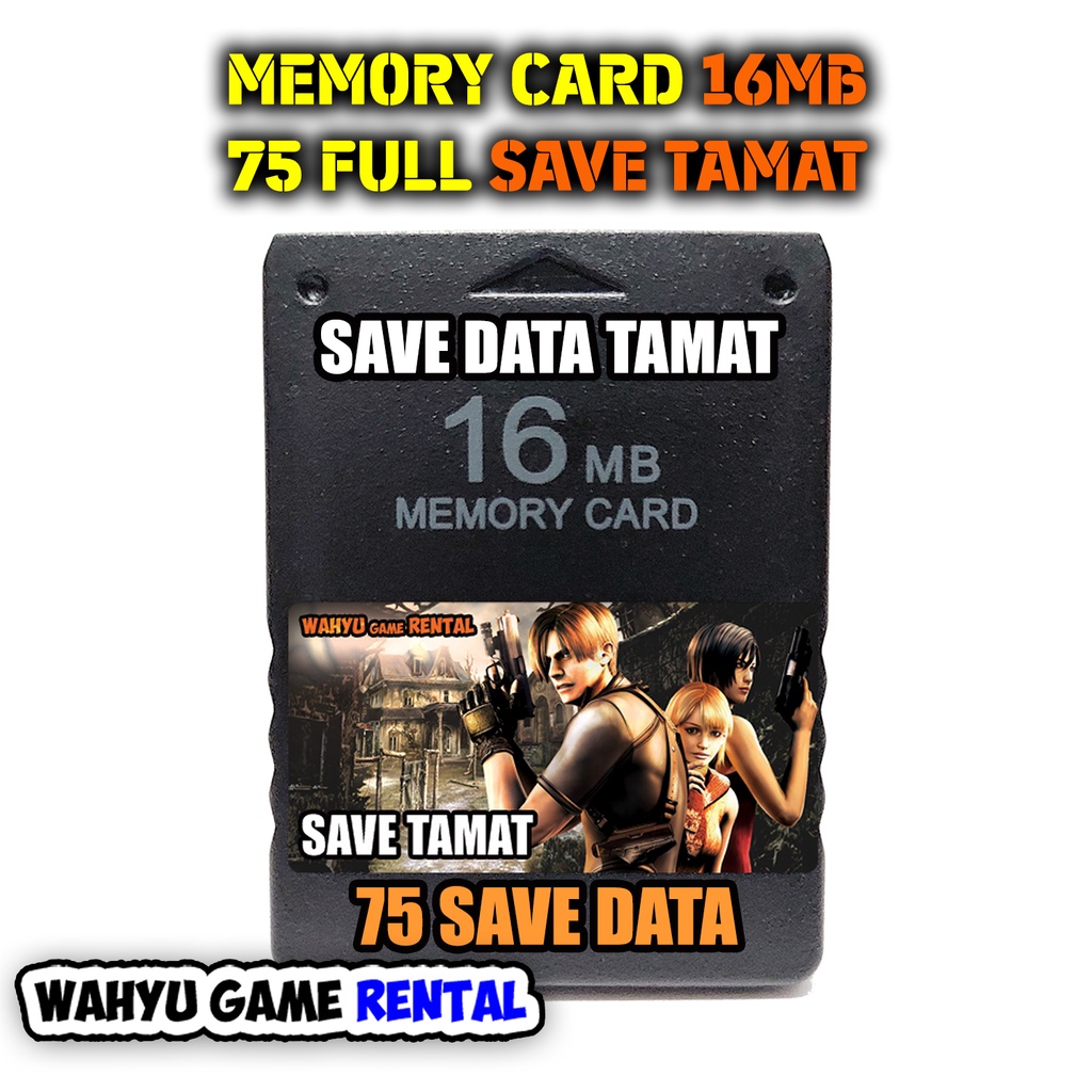 Memory Card PS2 75 Save Tamat 16MB