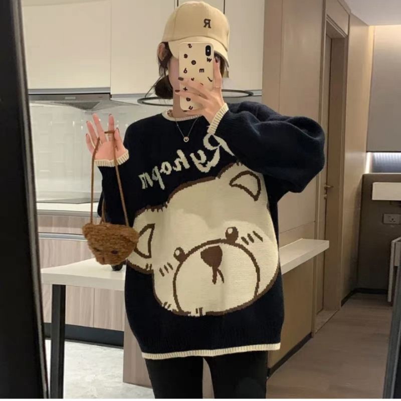 Sweater Wanita, Sweater Bear Rajut , Atasan Wanita Import , Baju Wanita, Busui, #610C