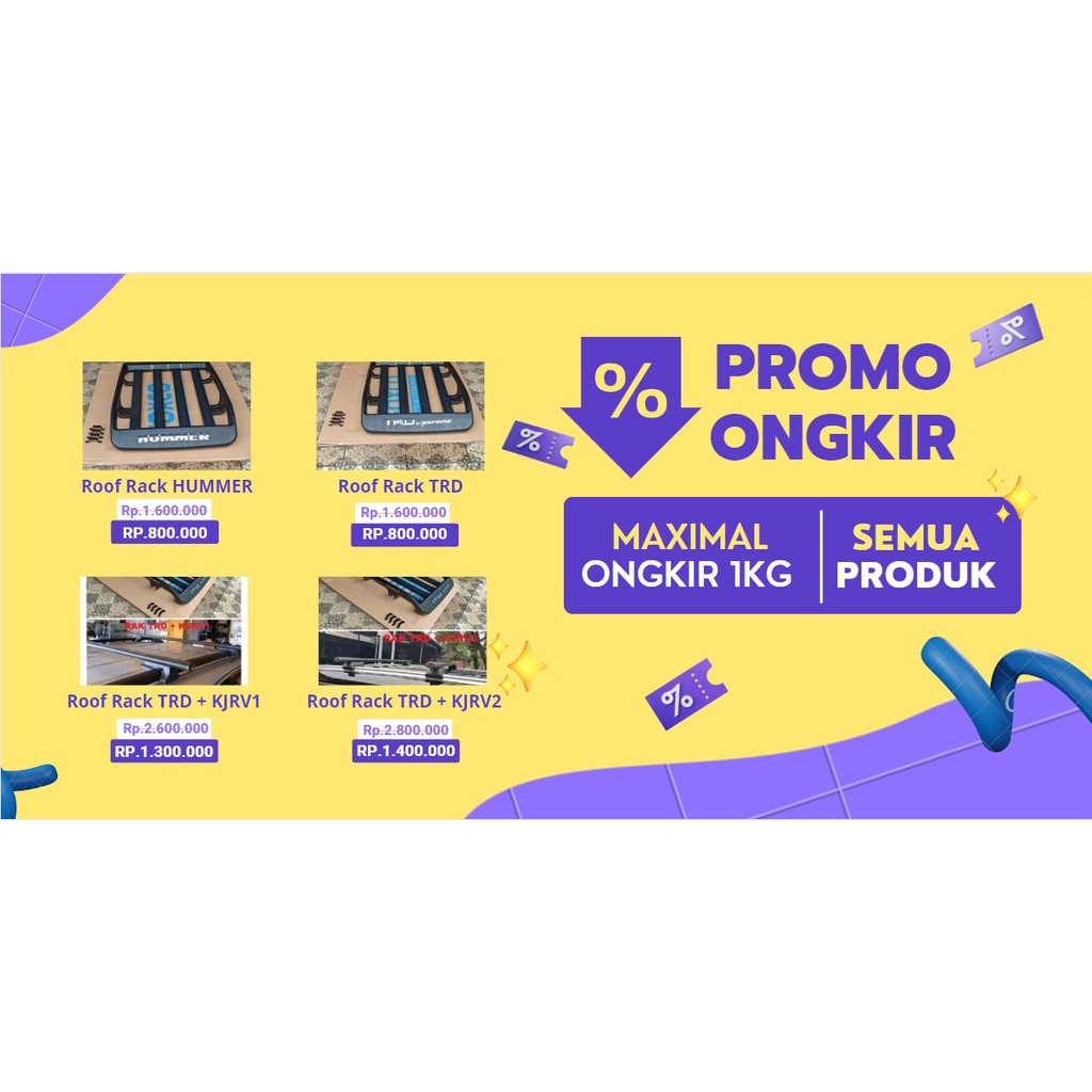 HANYA 1 KG ONGKIR PHTR RAK Mobil Hummer Foxco Hitam Roofrack Rack Rush Innova Pajero Fortuner Terios