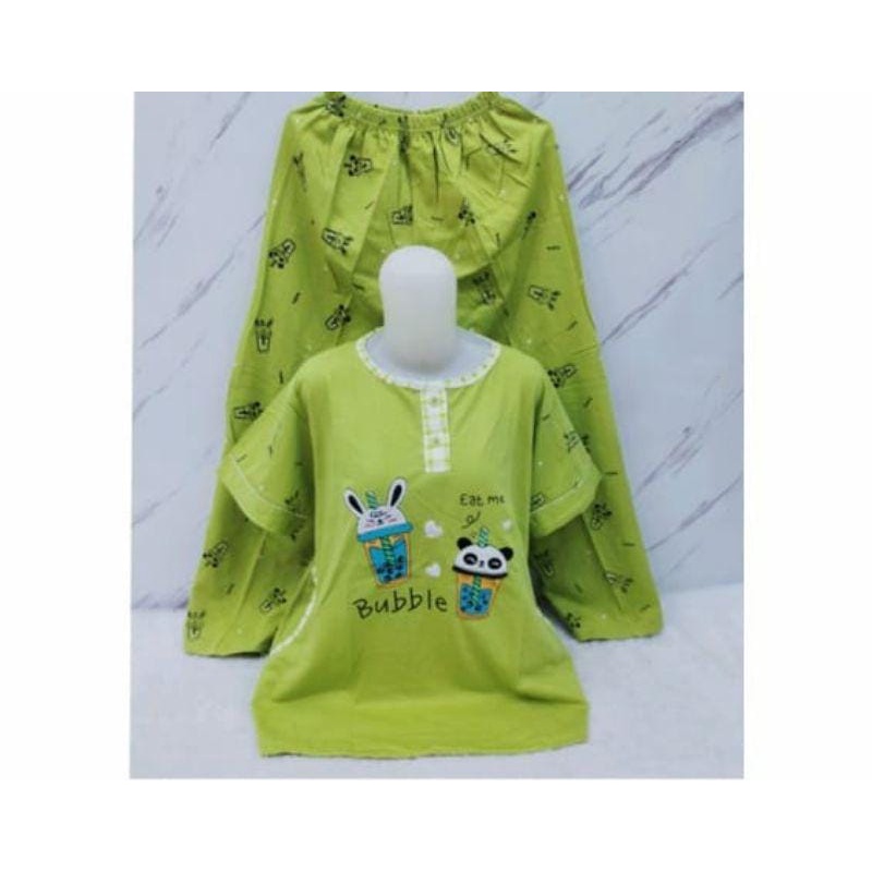 BAJU TIDUR ANAK PEREMPUAN  PIYAMA  WANITA LENGAN PENDEK UMUR 8 -12 TAHUN